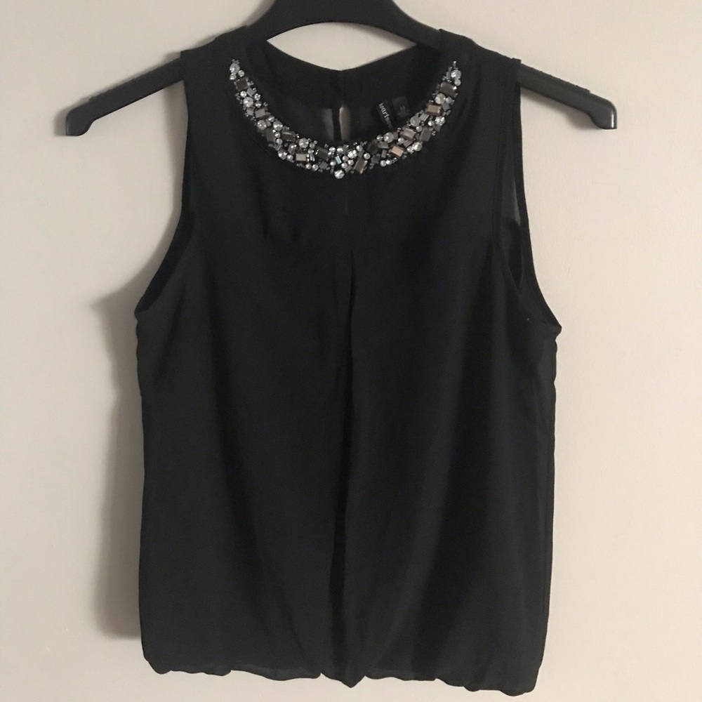 Heart soul black sequin blouse medium